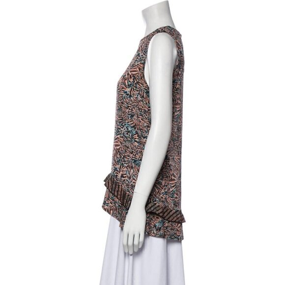 PROENZA SCHOULER 100% Silk Print Sleeveless Bias Hem Hi Low Tunic Top SMALL - Picture 10 of 15